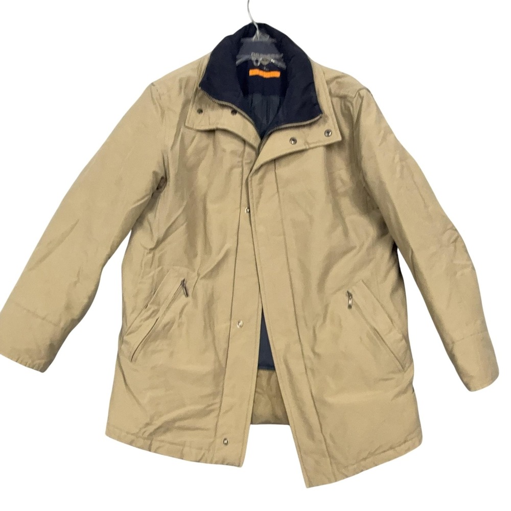 Dockers Coat Mens Small Beige Canvas Stain Defender Quilted Lined Warm Winter